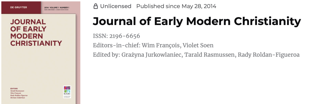My Article on Hugo Grotius and the Chair of Moses in&nbsp;JEMC